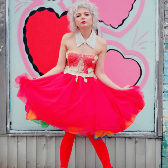 HUGE SALE Pixie RED w/ Lace PARTY Dress - Picture 4 of 7